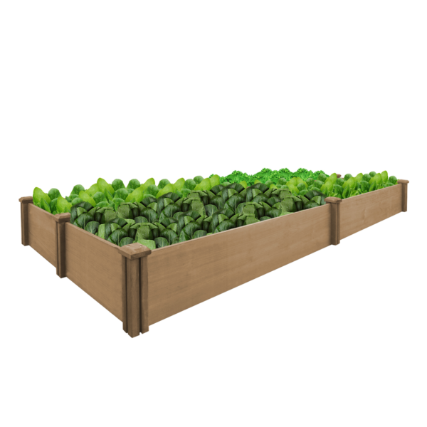 8 x 4 ft Wooden Raised Garden Bed with Four Sections