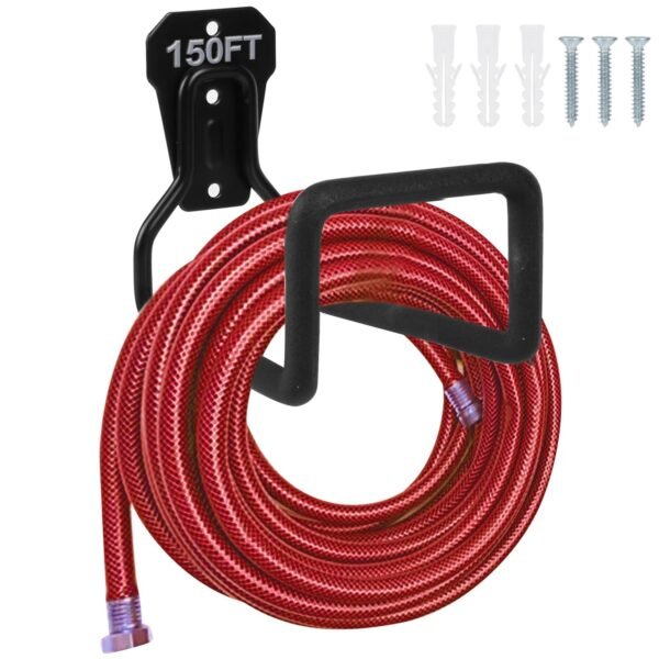 Heavy-Duty Wall-Mounted Metal Garden Hose Holder